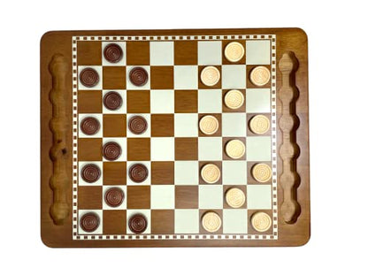 Regal Games Luxury Checkers Board Game for Adults & Kids - Classic Wooden Board Game Set with 24 Checkers Pieces - Travel and Portable Table Games (Ages 8+)