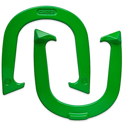 Light Weight Cadet Pitching Horseshoes - NHPA Sanctioned for Tournament Play - Drop Forged Steel - One Pair (2 Shoes) - color: Green