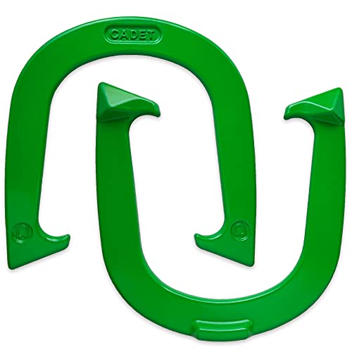 Light Weight Cadet Pitching Horseshoes - NHPA Sanctioned for Tournament Play - Drop Forged Steel - One Pair (2 Shoes) - color: Green