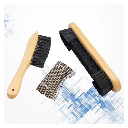 3 Pcs 8 Inch 9 Billiard Brush Set Wooden Handle Soft Bristles Pool Table Felt Cleaner Wipe Cleaning Tool Fabric Sheet for Pool Tables and Cabinets