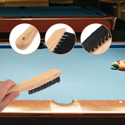 Billiard Table Cleaning Brush with Solid Wooden Handle Dense Bristles for Pool Table and Rail Sweeping Lightweight and Felt Cleaner for Billiards and Furniture Surfaces
