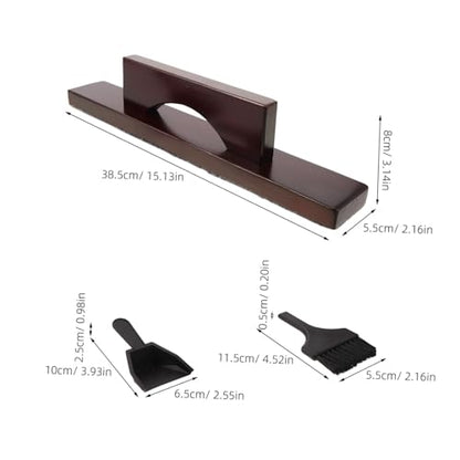 Shuffleboard Table Sweeper Brush with Dustpan for Household Game Rooms, Ergonomic Portable Design Removes Tough Dirt and Debris, Sturdy Plastic and Solid Wood Cleaner for Table Top