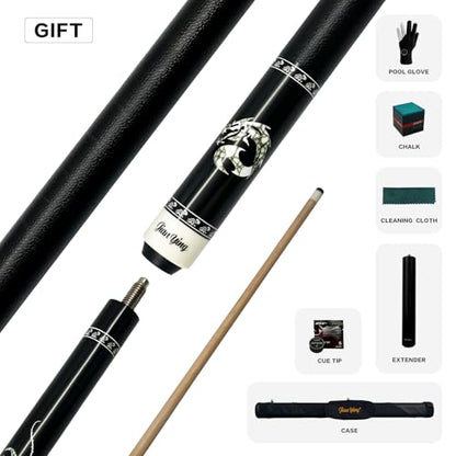 Professional Pool Cue 58" 10.5/12.5mm Tip Maple Shaft 1/2 Joint Ergonomic Grip Billiard Stick for Adults - color: PC23-10.5-set