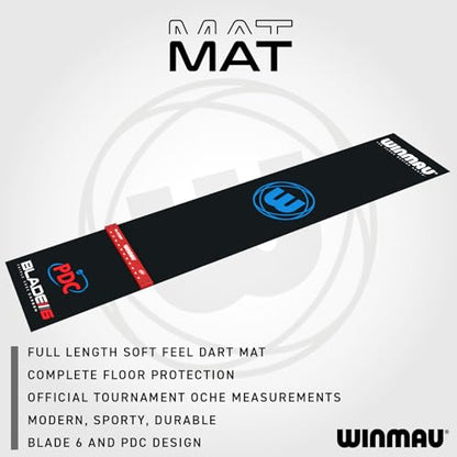 WINMAU Dart Mat with Throw Line for Soft Tip and Steel Tip - Available in Outshot and Clearzone Style - style: Precision