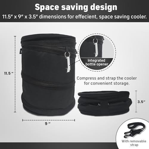 InTheZone Golf Cart Cooler – Soft-Sided, Collapsible, Insulated Cooler Bag | Attaches to Cart Basket or Fender | Durable, Leakproof, Portable – Great Gift for Golfers.