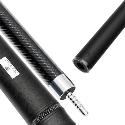 Cue-King Pool Cue Military-Grade Carbon Fibre 58” 18oz 2 Piece with 12.5mm Premium Tip Finished in Gloss Exposed Carbon Fibre, Professional Pool Cue - style: With Premium Case