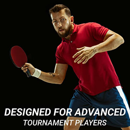 Killerspin KIDO 5A RTG Premium (Straight or Flared) Table Tennis Racket Professional, ITTF-Approved, Hard Paddle, Made of 5-Ply Wood, Dual-Colored in Red and Black - style: Straight