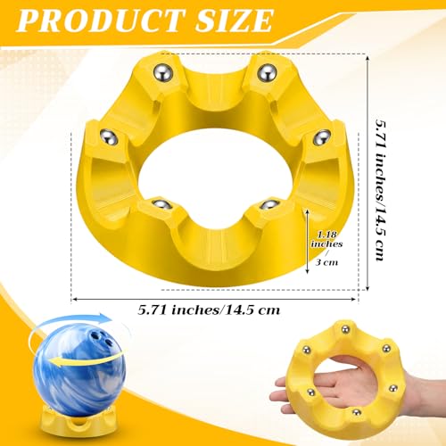 Yookeer Bowling Ball Spinner Stand, 360° Smooth Rotating Ball Cup Holder with Easy Multi-Angle Grip, Universal Bowling Accessories for Optimal Performance, Cleaning & Polishing - color: Yellow