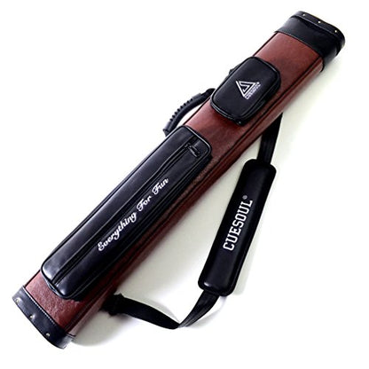 CUESOUL Soocoo Series 2x4/2x2 Hard Pool Cue Case -Holds 2 Cue Butt and 4 Cue Shafts,Four Color Available - color: 2x4-Brown