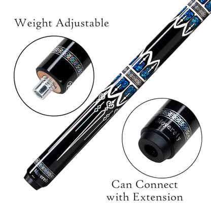 Carbon Fiber Pool Cue,11.8mm/12.5mm Low Deflection Cue Stick,Professional Pool Stick with Case - color: MF4, size: 12.5mm