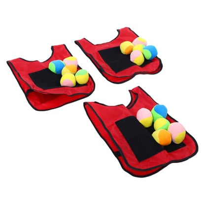 RiToEasysports Dodges Balls for Kids,3 Pack Self Adhesive Jersey with 15 Soft Foam Balls for Outdoor Indoor Interactive Kids Games