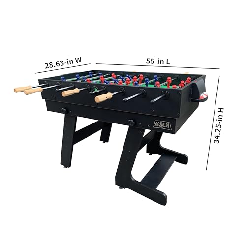 KICK Quatro 55" 4-in-1 Foldable Multi Game Table – Foosball, Billiards/Pool, Push Hockey & Ping Pong - color: Black