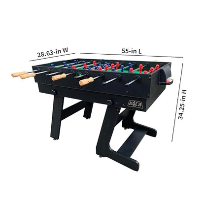 KICK Quatro 55" 4-in-1 Foldable Multi Game Table – Foosball, Billiards/Pool, Push Hockey & Ping Pong - color: Black