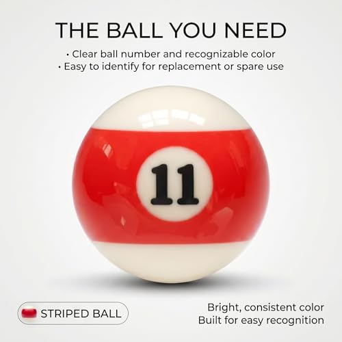 KONLLEN Single Replacement Pool Ball – 2-1/4" Regulation Size & Weight Billiard Ball Made of Phenolic Resin (Choose 1–15 or Cue Ball) - color: #11