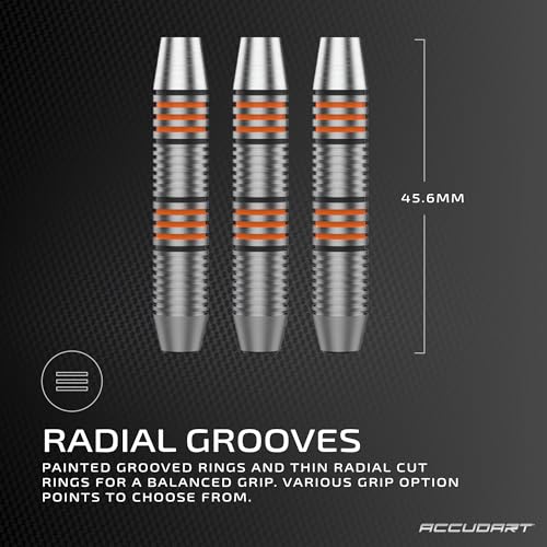 Accudart Soft Tip Dart Set 2.0 – Stainless Steel Barrel, Radial Grooves, Polycarbonate Shafts, Standard Flights, Tri‑Fold Storage Case – Includes Soft Tip Points