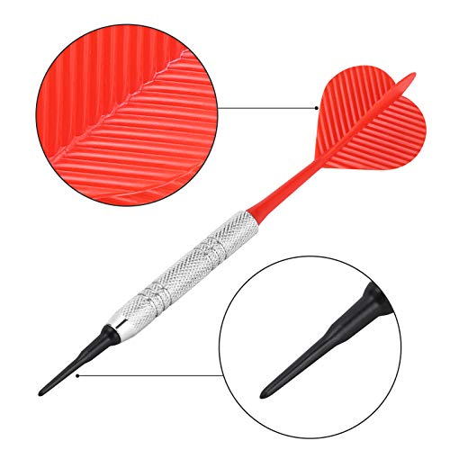 Accmor 12 Pack Soft Tip Darts, Bar Dart, Plastic Tip Darts Set, Attach Extra 100 Black 2BA Replacement Tips, Soft Tip Darts for Electronic/Plastic Dartboard