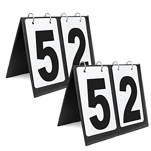 GOGO 2 Sets Portable Tabletop Sports Scoreboards Scorekeeper 00-99 - color: Black Number
