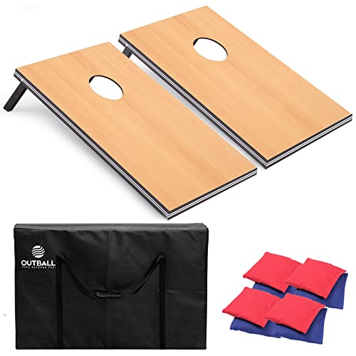 Cornhole Set 4x2 and 3X2 Regulation Size Corn Holes Sets with Carrying Bags & 8 Bean Bags Cornhole Boards Bean Toss Games for Adults Family Outdoor Beach Lawn Outside Backyard Games - style: Classic 3’x2’