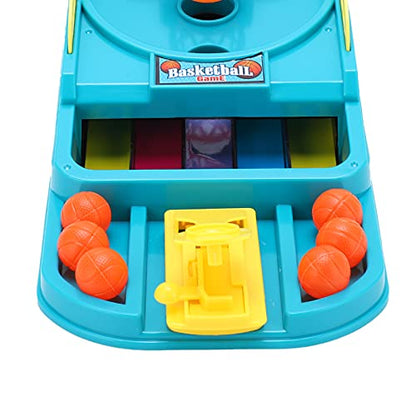 Chrees Desktop Finger Basketball Shooting Prop, 2 Player Mini Tabletop Basketball Hoop Game Compact Plastic Sports Games for Family Interactive Birthday Christmas Party