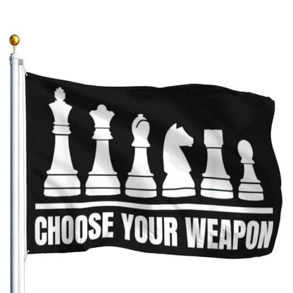Choose Your Weapon Retros Chess Master Pieces Game Club Humor Flag For Room - color: white2