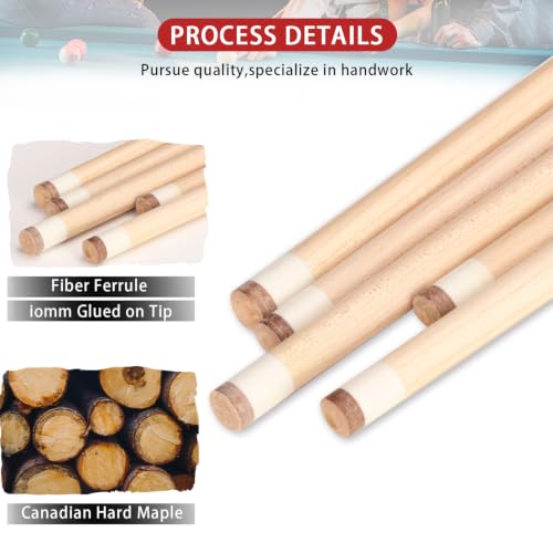 Pool Cue Stick - 58 inch Maple Billiard Pool Stick, 19/20/21 oz 1/2 Maple Pool Cue Stick Kit, 2-Piece Billiard Pool Cue Stick - color: Black With Case (19 oz/11mm)