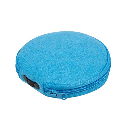 ELEZAY Small CD Case Round Felt 20 Capacity CDs Storage Wallet DVD Disc Holder, Blue - color: B-Blue