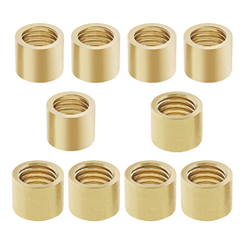 10PCS Threaded Snooker Pool Cue Ferrules for Stick on Tips Brass Cue Tips Billiards Repair Tool Replacement Accessories (9mm & 10mm 5PCS Each Size)