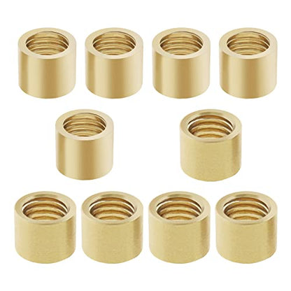 10PCS Threaded Snooker Pool Cue Ferrules for Stick on Tips Brass Cue Tips Billiards Repair Tool Replacement Accessories (9mm & 10mm 5PCS Each Size)