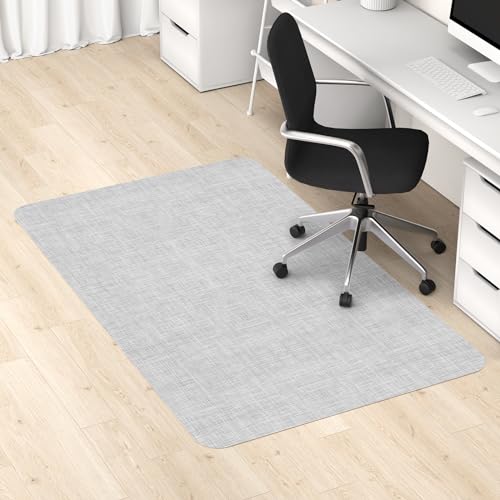 Blvornl Office Chair Mat for Hardwood Floor, 45"x 53" Desk Computer Chair Mat for Hard Wood and Tile Floor, Large Anti-Slip Hard Floor Protector Rolling Chair Mat, PVC Mat Desk Rug for Office Home - color: Light Grey, size: 45" x 53"