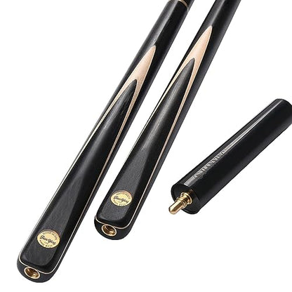 57" 3/4 Jointed Billiard/Pool/Snooker Cue Set 5 Face-Spliced Ash Shaft with A Leather Cue Case - color: Ebony Maple Butts