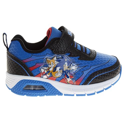 Josmo Kids Sonic the Hedgehog Sneakers LED Light Up Shoe (Toddler/Little Kid) - color: Black Blue, size: 6 Toddler