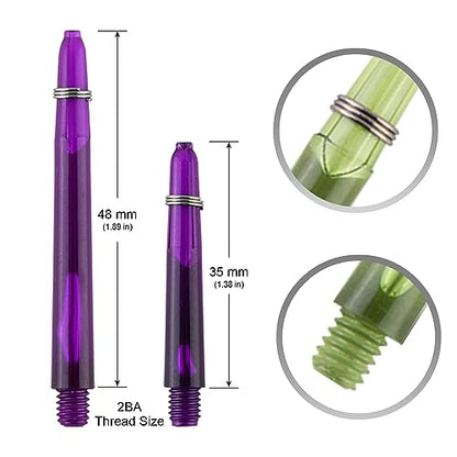 Dart Shafts for Soft and Steel Tips Aluminum Alloy Nylon Shaft PC Shaft Dart Stems 24 Pack