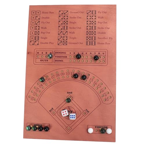 TOPINCN Baseball Dice Board Game, Premium Solid Wood Table Game with Dice and Marbles Fun Baseball Battle for Kids Adults Family Party Gatherings