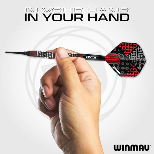 Winmau Darts Callisto Series 90% Professional Tungsten Soft Tip Darts Set with Dart Flights and Dart Shafts (Stems) - Available in 18g Weight and Three Styles - size: 18G, style: 18g - Soft Tip