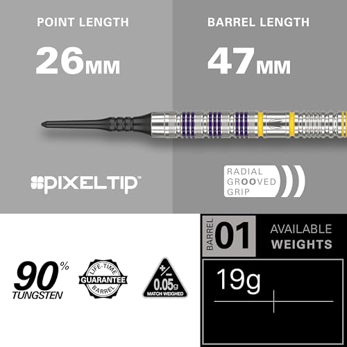 Target Darts Luke Littler Loadout Steel Tip Swiss Point Darts, 90% Tungsten Dart, 22G/23G/24G | Steel Tip Dart Set, Player Edition Swiss Points Dart Sets with Tool, Pro Grip Shafts & No.2 Flights - size: 19G