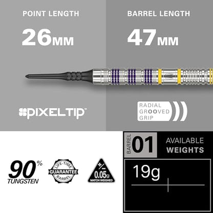 Target Darts Luke Littler Loadout Steel Tip Swiss Point Darts, 90% Tungsten Dart, 22G/23G/24G | Steel Tip Dart Set, Player Edition Swiss Points Dart Sets with Tool, Pro Grip Shafts & No.2 Flights - size: 19G