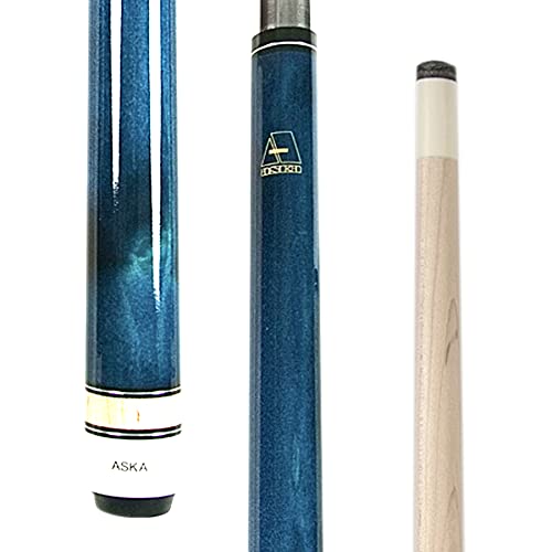ASKA Short Kids Cue LCS, Canadian Hard Rock Maple Billiard Pool Cue Stick - color: 42 inches, Blue Wrapless (LCSN)
