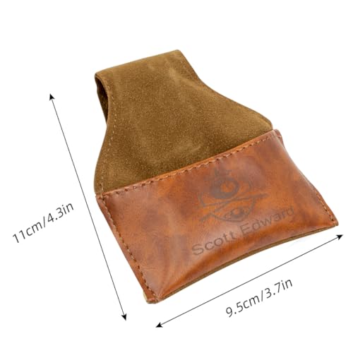 Scott Edward Billiard Chalk Holder Pouch Pool Cue PU Leather Chalk Holder with Clip, Portable Snooker Billiards Chalk Bag, Pool Accessories Black/Brown - color: Brown
