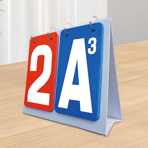 Flip Scoreboard Card Game Scoring Cards Score Keeper Score Flipper Portable Tabletop Thickened Matte PP Waterproof Manual Suitable for Family Game Nig, Red Blue