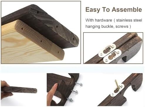 TIST Portable Billiard Cue Rack 6-Slot Wall Mounted Pool Cue Rack - Horizontal Cue Holder for Billiards, Canes & Walking Sticks, Game Room Storage Hardwood Wall Mounted Pool Cue Holder(Brown)