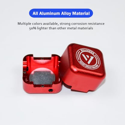 Pool Cue Square Chalk Holder Portable Cue Chalk Holder with Silicone Clip for Chalk Billiard Cue Snooker Accessory - color: Red