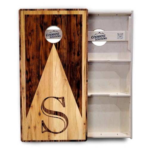 Cornhole Solutions Tournament Cornhole Boards - Regulation 2'x4' Set 3/4" Baltic Birch (Wood Letter Design) - color: Letter S