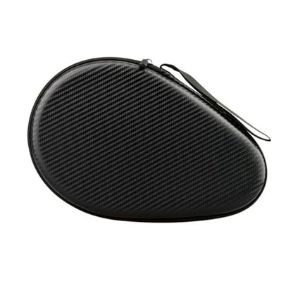 MiOYOOW Table Tennis Racket Case, Hard Shell Ping Pong Storage Bag Ping Pong Paddles Case with Zipper Can Hold 2 Short-Handled Rackets or 1 Long-Handled Racket - color: Straw mat pattern black