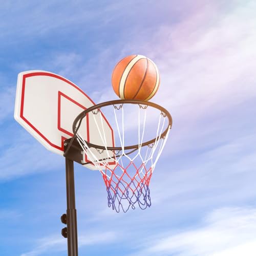 Kids Portable 5.4-7 Ft Height Adjustable Basketball Hoop Stand, 28 Inch Backboard, Basketball Goals Indoor/Outdoor
