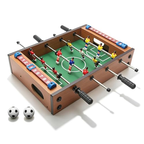 Saycker Table Foosball, Mini Football Table Soccer Tabletops Wood Football Table Top w/Footballs, Game Accessories for Adults Family Night Parties Entertainment