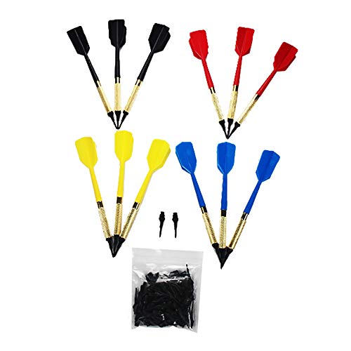 GLD Soft Tip Bar Darts - Set of 12 with 250 Tips