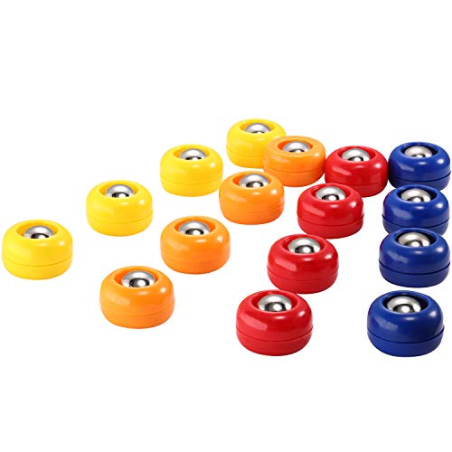 Gejoy Mini Shuffleboard Replacement Puck Tabletop Equipment Rollers Set Shuffleboard Curling Accessories - color: Red, Blue, Orange, Yellow