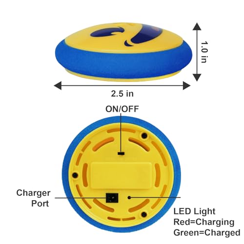 Rechargeable Hover Air Hockey Puck and Paddles, Hover Puck for Any Flat Surface, 2Pcs Air Hockey Strikers - color: blue