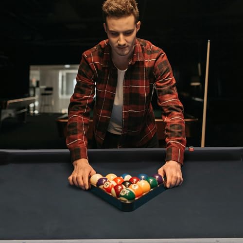 7 ft Pool Table, 84” Billiard Table with Billiard Balls, Cues, Cleaning Brush, X-Shaped Legs and Black Cloth, for Family Game Room, Adult Rrec Room, Basements or Garage