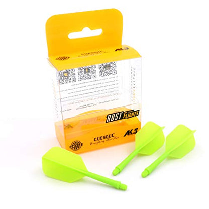 CUESOUL ROST Integrated Dart Shaft and Flights Medium,Slim Shape,Set of 3 - color: Green
